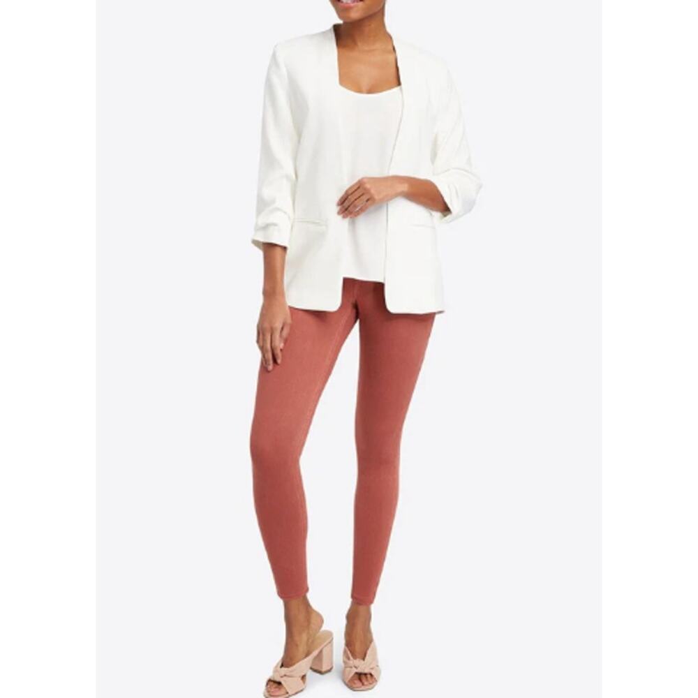 Spanx Women's Slimming Rust Bronzer Jeanish Pull On Skinny Leggings Size Large